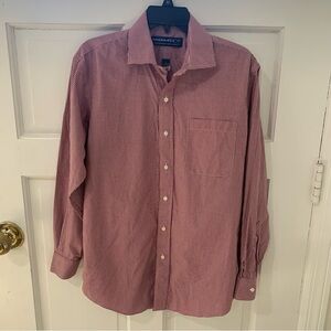 Magna Ready Mens Plaid Checkered Long Sleeve Button Up Shirt Size Small Office